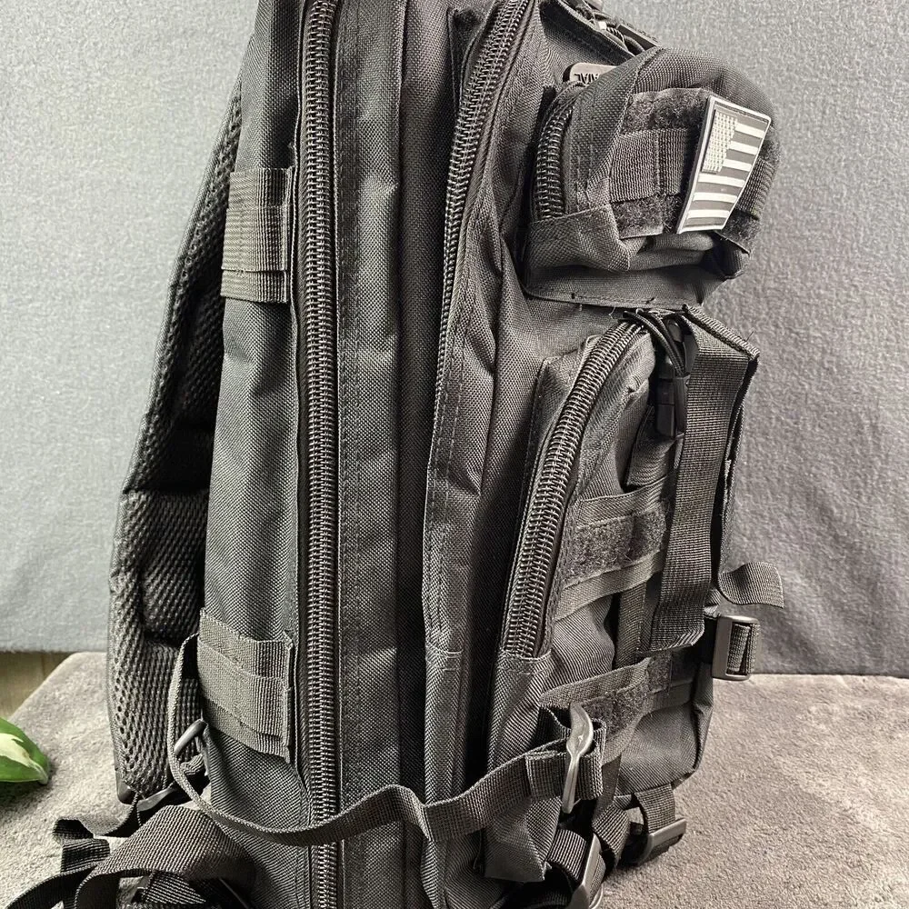 Evatac Tactical Adjustable Backpack 9” Span 3 Dividers Pockets Buckle Flag